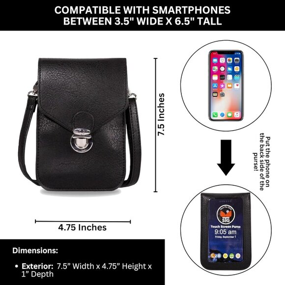 Versatile Women's Crossbody Phone Wallet - Featherlight Faux Leather Design - Picture 5 of 6